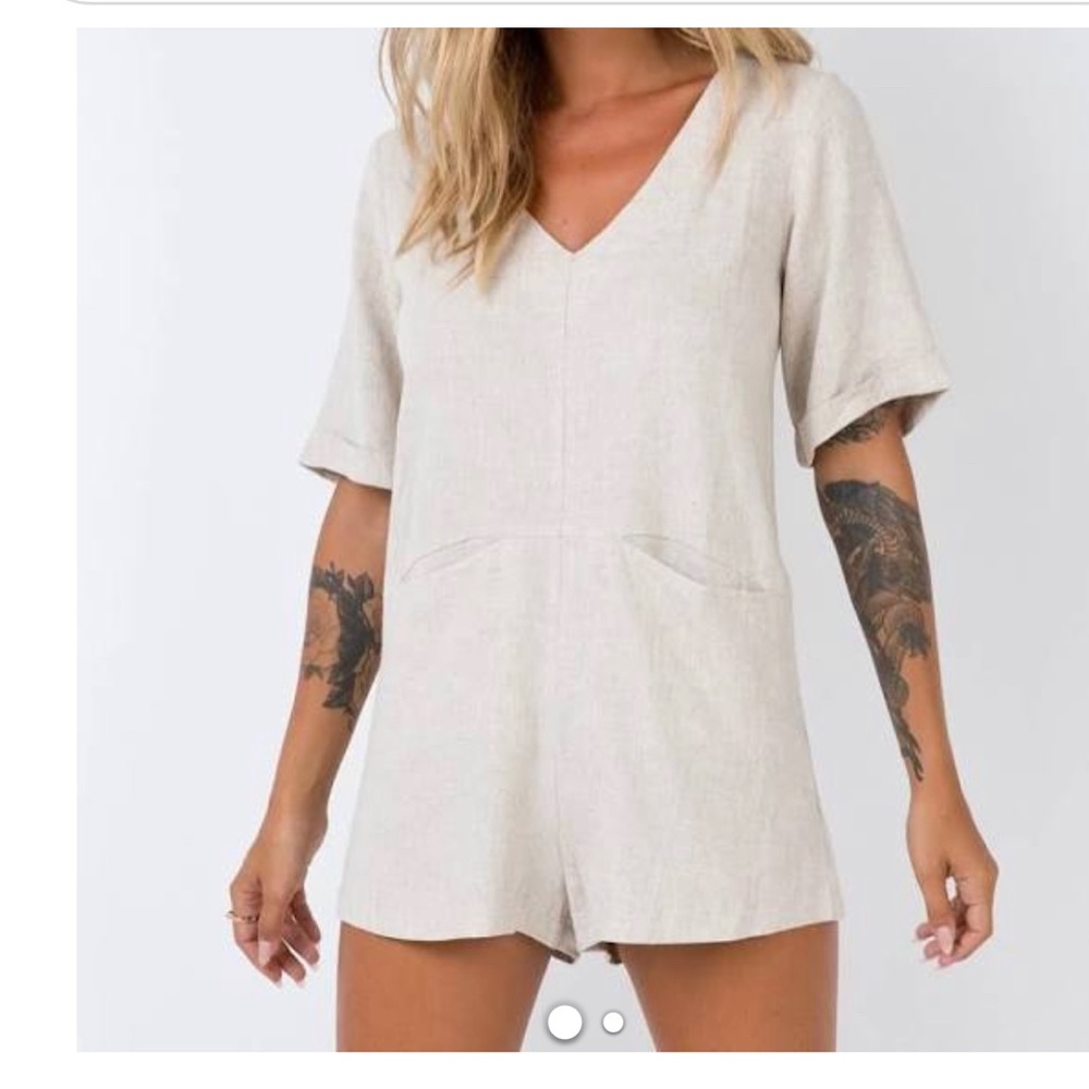 Princess Polly Romper Tan Jumpsuit
